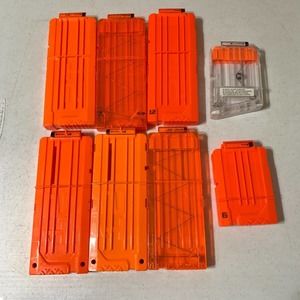 lot of 8 Nerf 6 and 12 dart replacement clips magazines N Strike Elite Hasbro